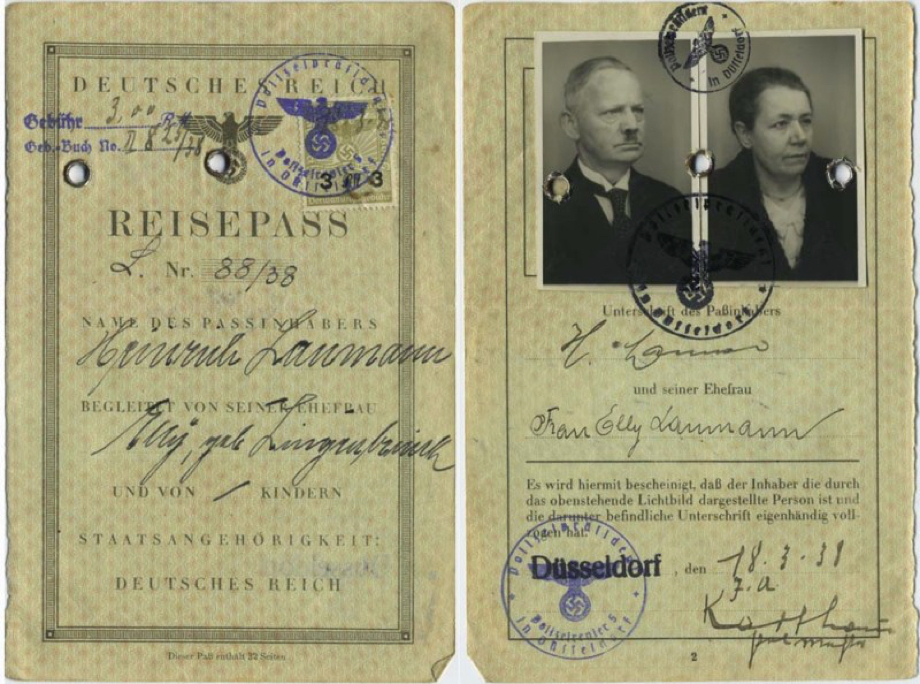 11 Parents Reisepass 1938
