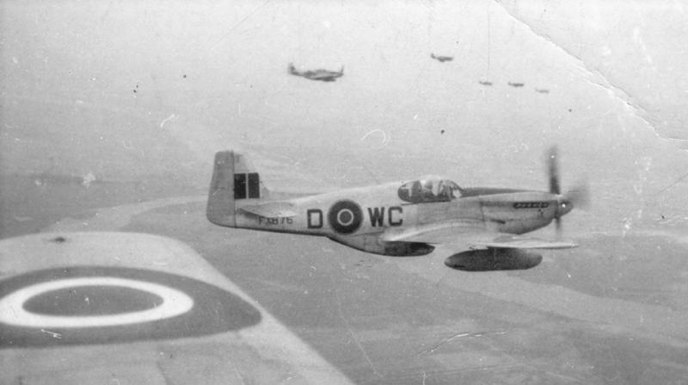 2 Mustang FX876 in flight